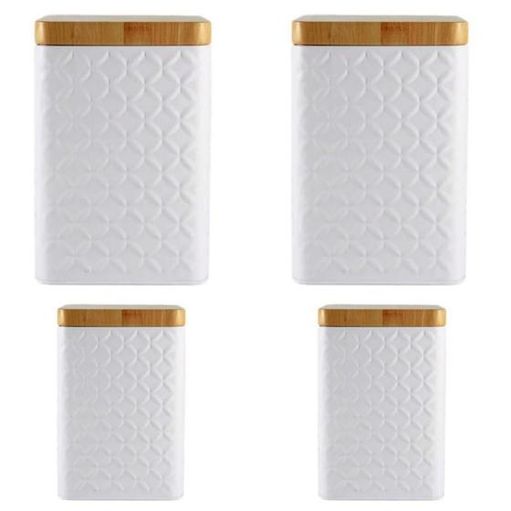 Imagem de Jogo De Latas Porta Mantimento Vasilhas Kit Com 4 Unidades