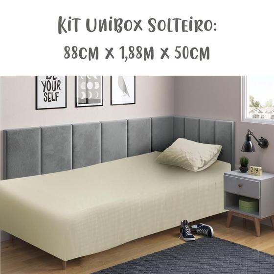 Imagem de Jogo de Lençol 2 Peças Box Conjugado Unibox Solteiro Cru Arrumadinho Enxovais