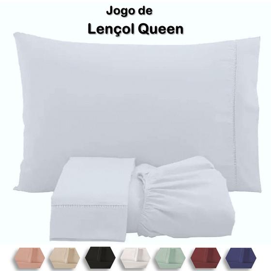 Imagem de Jogo de lençol cama Queen percal 200 fios varias cores