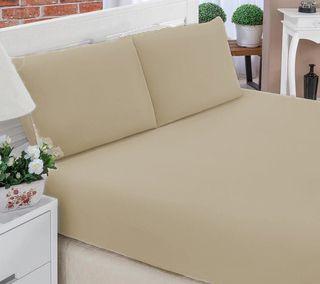 Imagem de Jogo de Lençol Cama Solteiro Box 2 Peças Liso com Elástico em toda volta