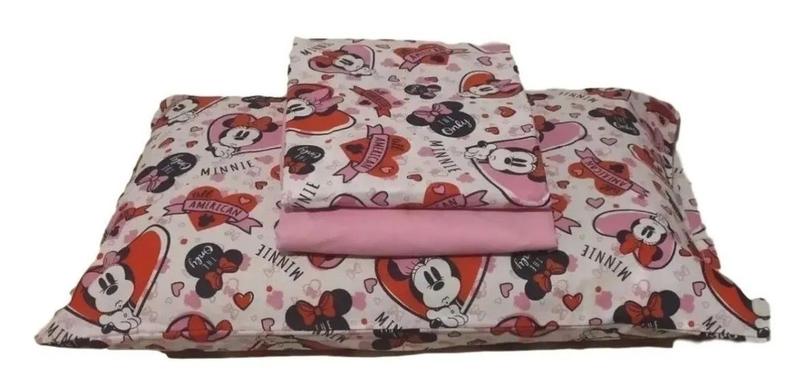 Imagem de Jogo De Lençol Cama Solteiro Infantil 100% Algodão Disney Minnie 3 pecas