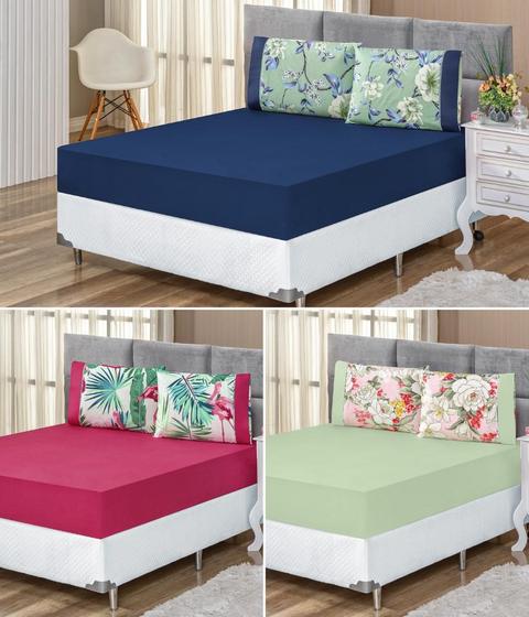 Imagem de Jogo de lençol para cama casal queen lindo com 3 peças jogo de cama moderno fofo
