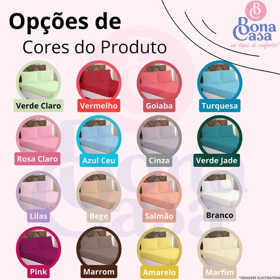 Imagem de Jogo de Lençol Queen 3 Peças Com Viés e Elástico 100% Algodão