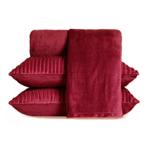 Imagem de Jogo de Lençol Queen BBC Textil Plush 3 Pçs Bordô  - 225313