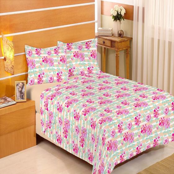 Imagem de Jogo De Lençol Solteiro 3 Peças Com Elástico Cama Box