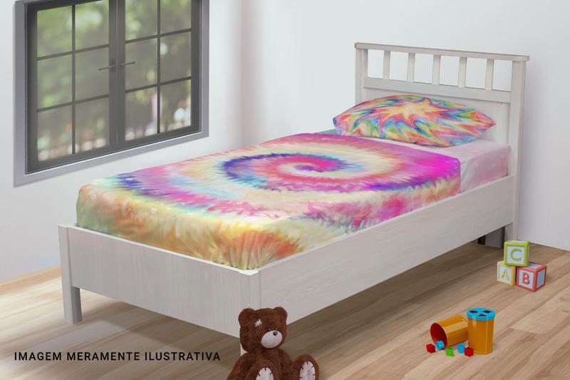 Imagem de Jogo De Lençol Solteiro 3 Peças Conjunto Tie Dye