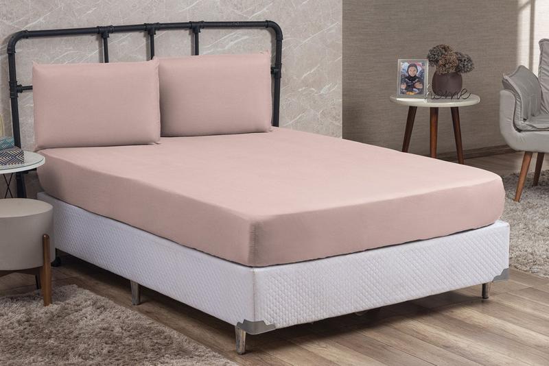 Imagem de Jogo de Lençol Solteiro para Cama Box 30CM altura 02 peças com Elástico todo em Volta
