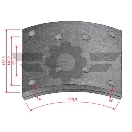 Imagem de Jogo de lona de freio MAN MB Axor L551 - Lonaflex