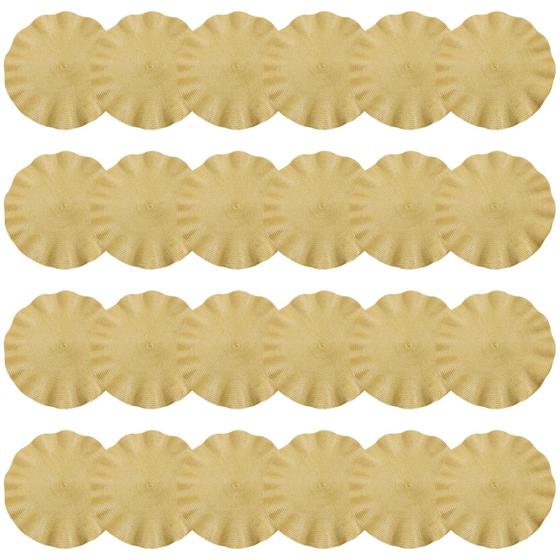 Imagem de Jogo De Lugares Americanos Redondo Grande 38cm Dourado Com 24 Unidades