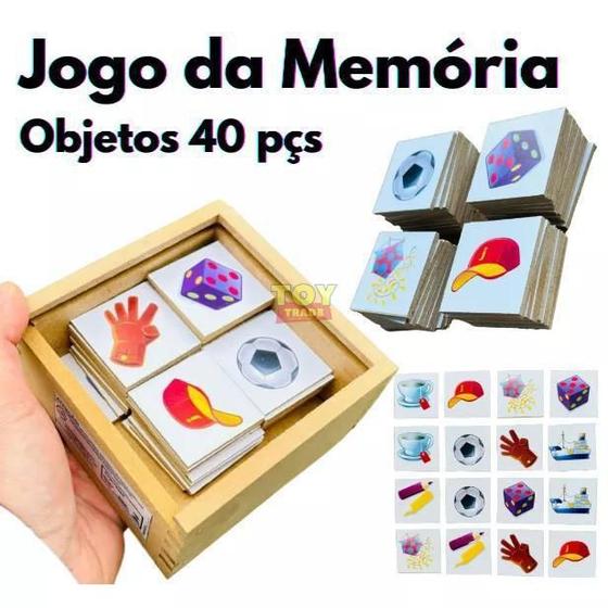 Imagem de Jogo de Memória 40 Peças MDF - Pedagógico