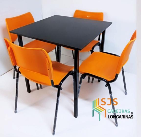Imagem de Jogo de mesa com 4 Cadeiras iso laranja