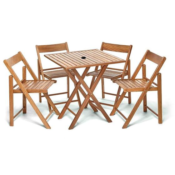 Jogo De Mesa Dobravel 4 Cadeiras De Madeira Ideal Para Bar E Restaurante Gourmet Castanho Com Suporte Menor preço em Jogo De Mesa Dobravel 4 Cadeiras De Madeira Ideal Para Bar E Restaurante Gourmet Castanho Com Suporte