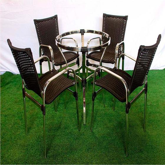 Imagem de Jogo de Mesa e Cadeiras Roma - Sala de Jantar, Churrasqueira, Área externa, Piscina Trama Original