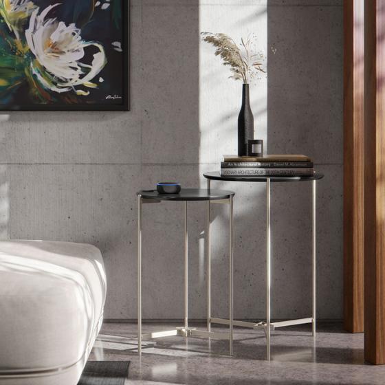 Imagem de Jogo de mesa Lateral decorativas com pés estilo Retrô EJ Prisma