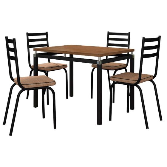 Jogo de Mesa Malva Tampo BP De 91 x 68 cm Com 4 Cadeiras 118 Preto Assento Rattan Artefamol Menor preço em Jogo de Mesa Malva Tampo BP De 91 x 68 cm Com 4 Cadeiras 118 Preto Assento Rattan Artefamol