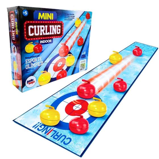 Imagem de Jogo de Mesa Mini Curling infantil Indoor Conjunto Esportivo Pedagógico +5 Anos - PakiToys