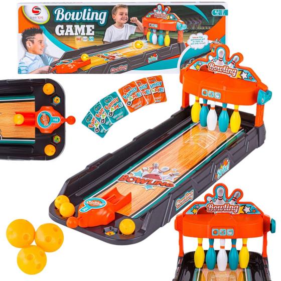 Imagem de Jogo de Mesa Pista de Boliche com Arremessador e Pinos Automáticos - Shiny toys