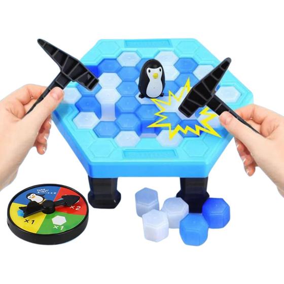 Imagem de Jogo De Mesa Quebra Gelo Pinguim Brinquedo Game Interativo Original Tabuleiro Com Roleta