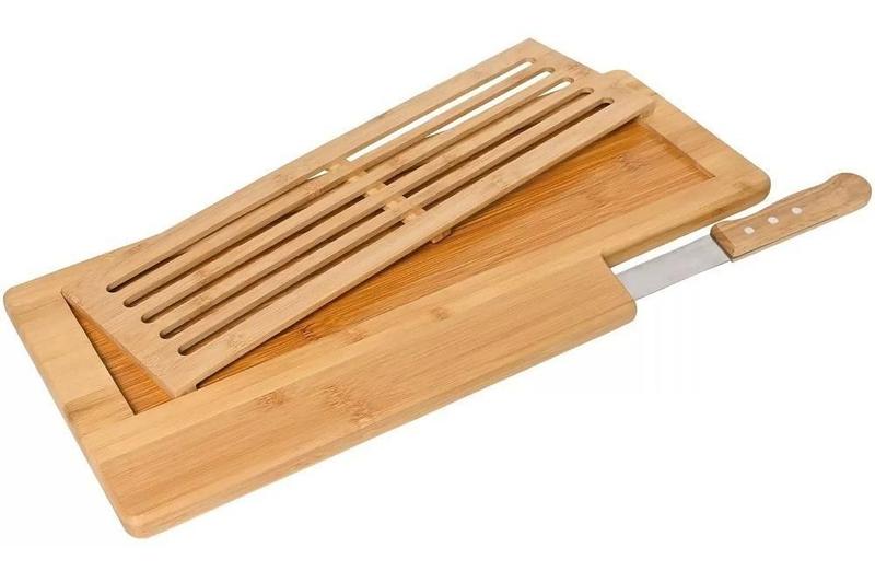 Imagem de Jogo de Migalheira Com Faca Em Bambu Linha Ecokitchen Mimo Style Tábua para pão