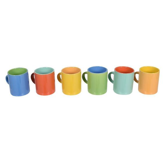 Jogo de Mini Canecas de Café Bicolor - 6 Peças - Mimo Style Menor preço em Jogo de Mini Canecas de Café Bicolor - 6 Peças - Mimo Style