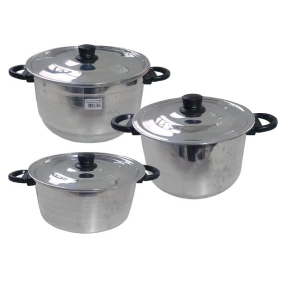 Imagem de Jogo De Panela Feijoada Caldo  Alumínio 3 Peças 22/24/26
