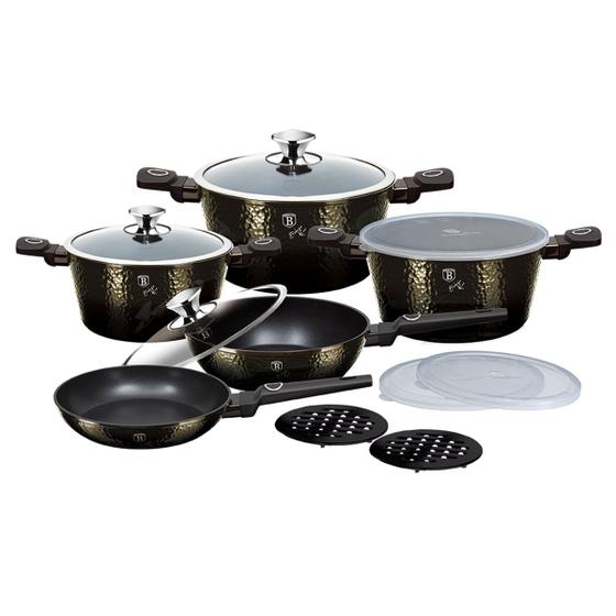 Imagem de Jogo de Panelas 13 pcs Primal Gloss Berlinger Haus Tripla Camada de Mármore Antiaderente Frigideiras Caçarolas Cozinha Chef 