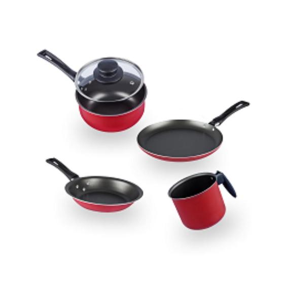 Jogo de Panelas 4 Peças Alumínio Antiaderente para Fogão Elétrico A Gás Vitrocerâmico antau