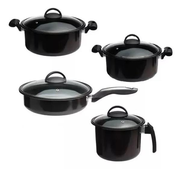 Imagem de Jogo De Panelas 4 Peças Indução Cooktop Lenha E Gás