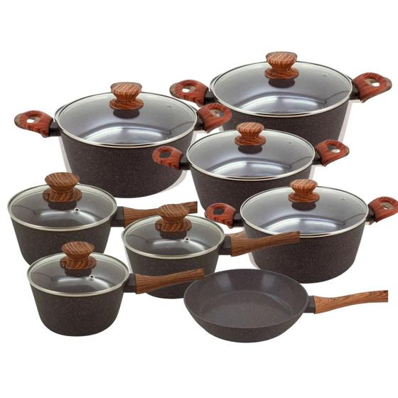 Jogo de Panelas Antiaderente Ceramica Cooktop Fogão Indução Kit 8 Peças Conjunto Marmol Menor preço em Jogo de Panelas Antiaderente Ceramica Cooktop Fogão Indução Kit 8 Peças Conjunto Marmol