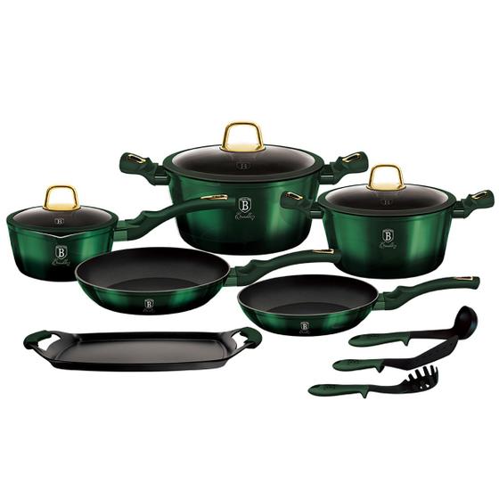 Jogo de Panelas Antiaderente Emerald Berlinger Haus Utensílios Cozinha Caçarolas Frigideiras Indução Espátula Grill 14pçs Menor preço em Jogo de Panelas Antiaderente Emerald Berlinger Haus Utensílios Cozinha Caçarolas Frigideiras Indução Espátula Grill 14pçs