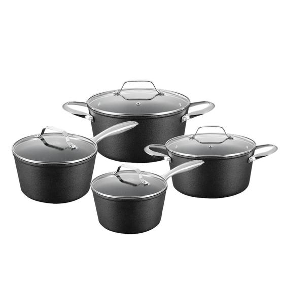 Jogo De Panelas Antiaderente Titânio Indução 4Pcs Black Rock Menor preço em Jogo De Panelas Antiaderente Titânio Indução 4Pcs Black Rock