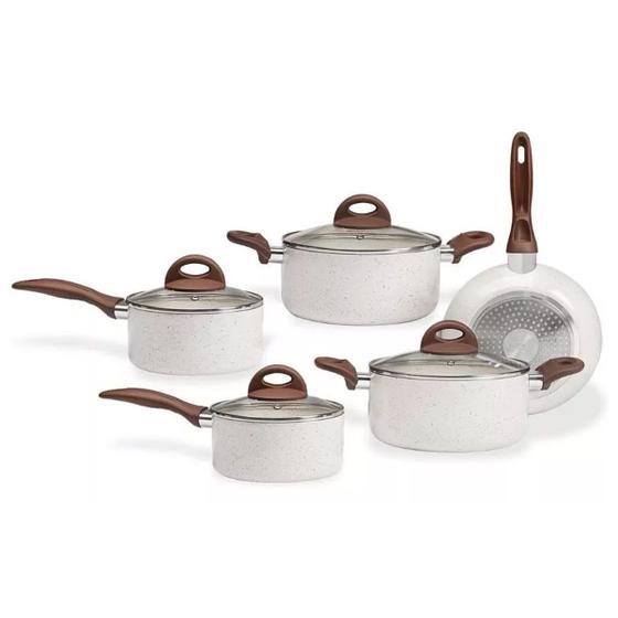 Jogo De Panelas Antiaderentes de Indução Em Aluminio Smart Plus Vanilla 5Pçs 4774101 Brinox Menor preço em Jogo De Panelas Antiaderentes de Indução Em Aluminio Smart Plus Vanilla 5Pçs 4774101 Brinox