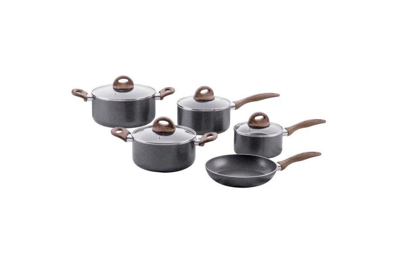 Imagem de Jogo de Panelas Brinox Antiaderente Ceramic Life 5 Peças Smart Plus com Indução Granito - Padrão