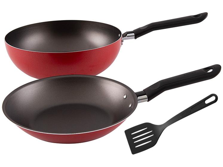 Jogo de Panelas Brinox Antiaderente de Alumínio – Vermelho 3 Peças Garlic 7301/403