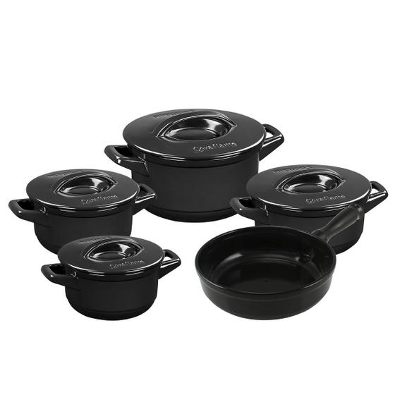 Jogo De Panelas De Cerâmica Ceraflame Duo+ Smart 5 Peças Preto Menor preço em Jogo De Panelas De Cerâmica Ceraflame Duo+ Smart 5 Peças Preto