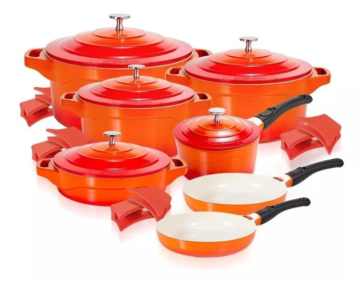 Jogo de panelas le cook 7 peças ceramica inducao Menor preço em Jogo de panelas le cook 7 peças ceramica inducao