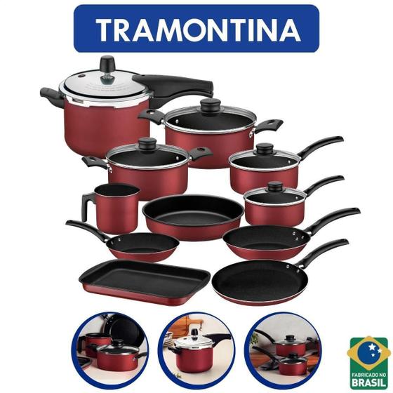 Jogo De Panelas Tramontina 11 Peças Com Panela De Pressão Menor preço em Jogo De Panelas Tramontina 11 Peças Com Panela De Pressão