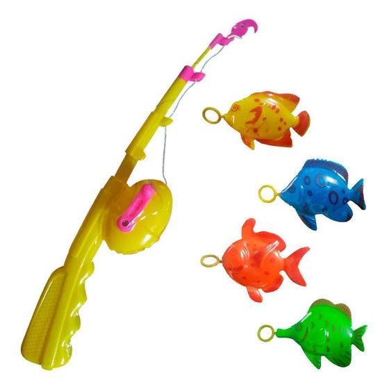 Imagem de Jogo De Pesca Pega Peixe Pescaria Brinquedo Infantil 5Pçs