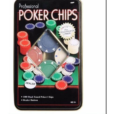 Imagem de Jogo de Poker Kit Profissional Estojo em Metal com 100 Fichas Unidade - Rocie/ WX Gift