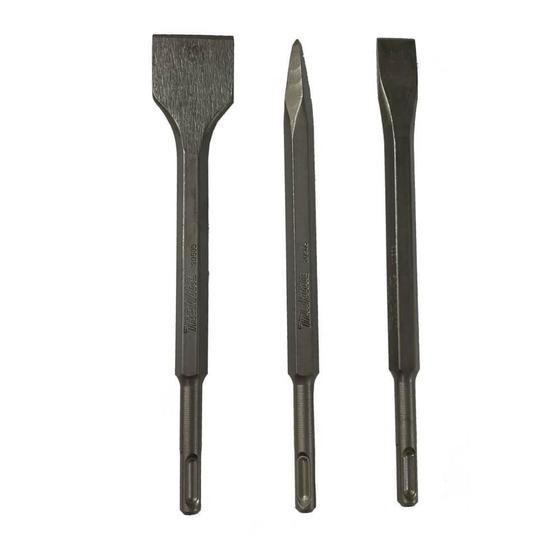 Jogo de Ponteiro e Talhadeiras Sds Plus com 3 Peças Makita D-71314 ...