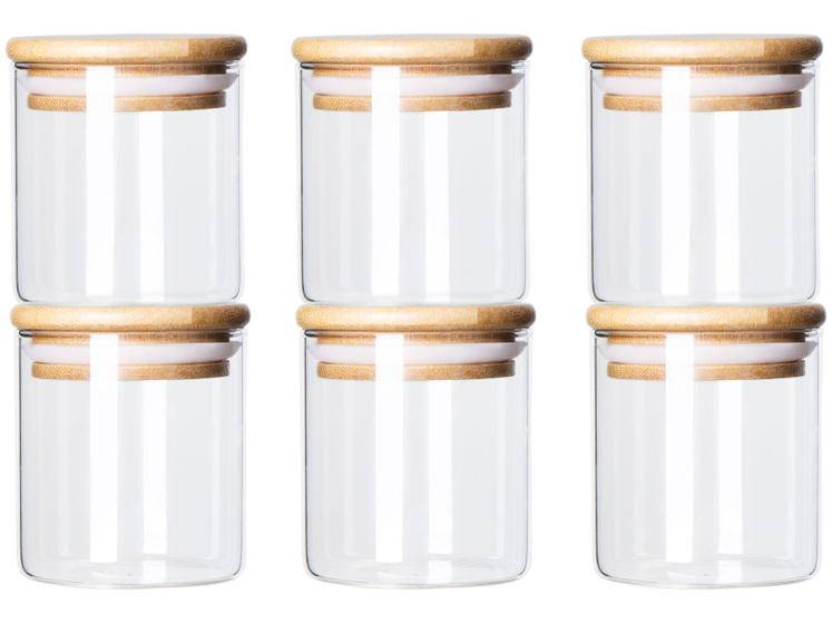 Imagem de Jogo de Potes de Vidro Brinox Redondo 180ml Ekko Lock & Stock 6 Peças