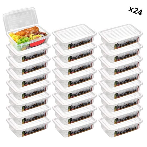 Imagem de Jogo de Potes Kit 24 Pote Hermetico Alimentos Marmita Fit Reutilizavel c/ Travas Microondas Freezer