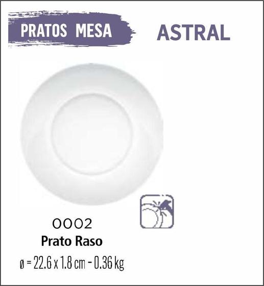 Imagem de Jogo De Prato Astral 06 Pratos Rasos - Vidro 23Cm