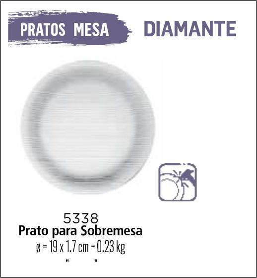 Imagem de Jogo De Prato Diamante 04 Pratos Sobremesa - Lanche - Vidro