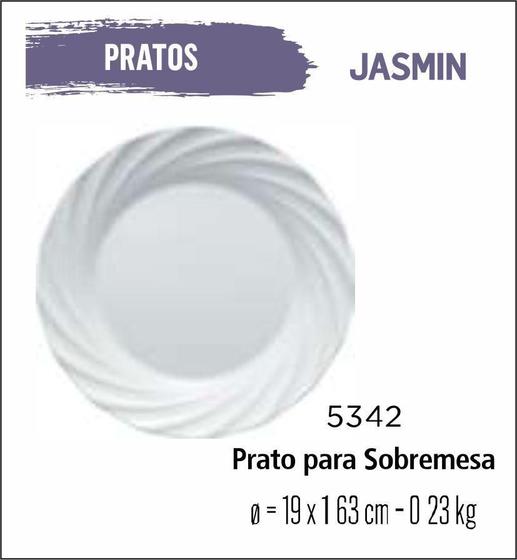 Imagem de Jogo De Prato Jasmin 04 Pratos Sobremesa - Lanche -19cm Br