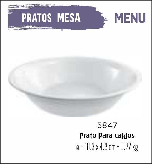 Imagem de Jogo De Prato Menu 12 Pratos Caldos - Sopas - Branco