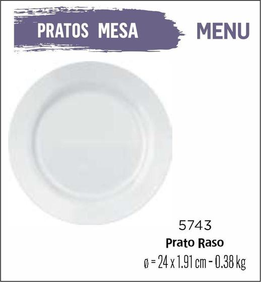 Imagem de Jogo De Prato Menu 12 Pratos Rasos - 24Cm Vidro Branco