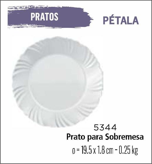 Imagem de Jogo De Prato Pétala 04 Pratos Sobremesa - Lanche -19Cm Br