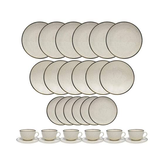 Jogo De Pratos Aparelho De Jantar Porcelana 30 Peças Oxford Unni Brisa ...