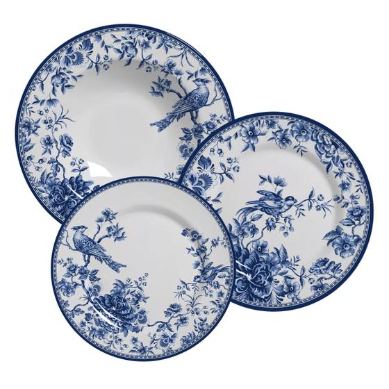 Imagem de Jogo de Pratos Aparelho Jantar Kit 12 Peças Alleanza Cerâmica Chinese Garden